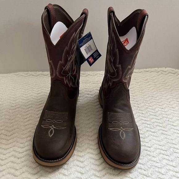 Tony Lama RR3362 Mens Mankato Brown Pull On Work Waterproof Round Toe Boots 11D - Picture 1 of 7